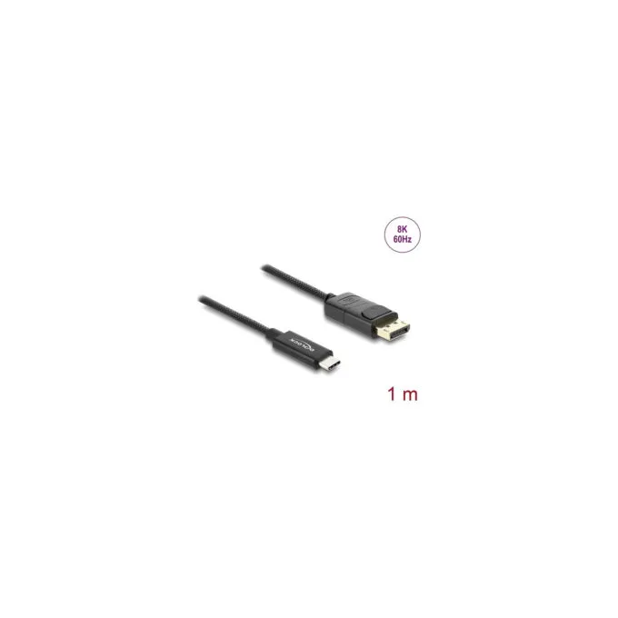 Delock Koaxiales USB Type-CTM zu DisplayPort Kabel (DP Alt Mode) 4K 60 Hz mit Geflechtmantel 1 m — image 2