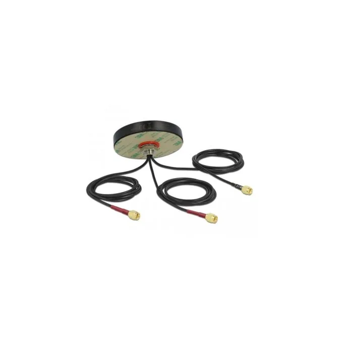 DELOCK LTE MIMO Dualband WLAN Antenna - Outdoor, 3x SMA, RG-174, 1 m Cable, Screw-Mount, Black — image 2