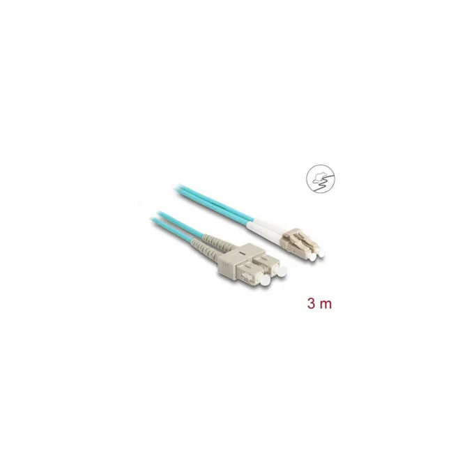 Delock LWL Kabel mit Metallarmierung LC Duplex zu SC Duplex Multimode OM3 3 m — image 2