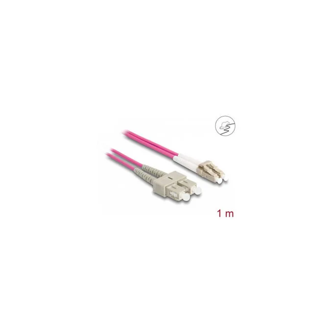 Delock LWL Kabel mit Metallarmierung LC Duplex zu SC Duplex Multimode OM4 1 m — image 2