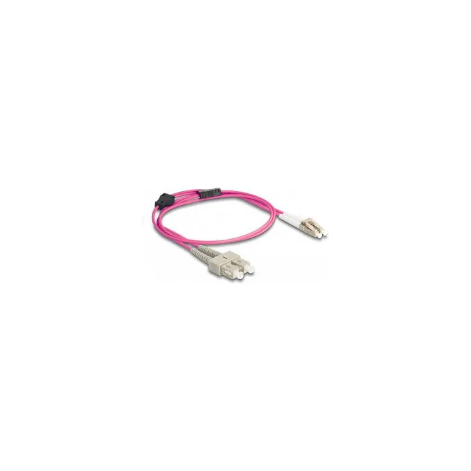 Delock LWL Kabel mit Metallarmierung LC Duplex zu SC Duplex Multimode OM4 1 m — image 1
