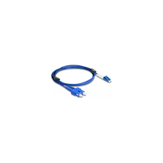 Delock LWL Kabel mit Metallarmierung LC Duplex zu SC Duplex Singlemode OS2 2 m — image 1