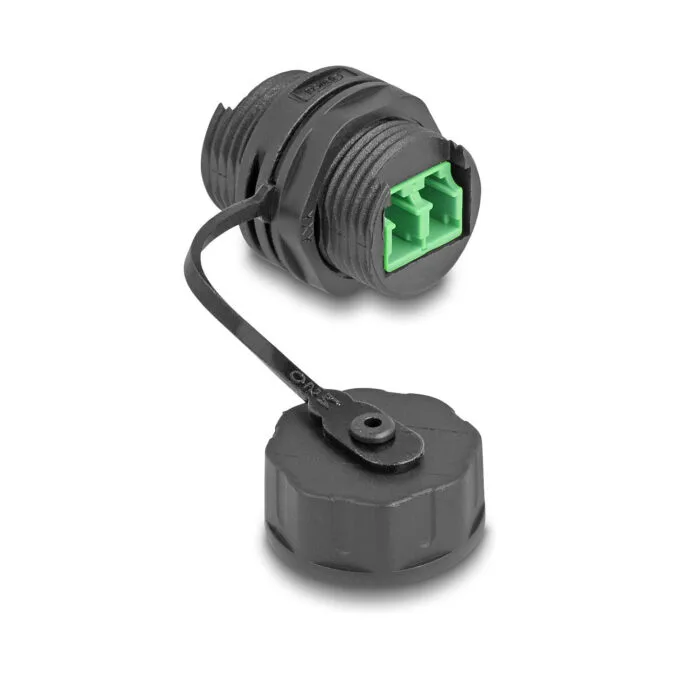 Delock LWL Kabelverbinder LC Duplex Buchse zu LC Duplex Buchse mit Verschlusskappe wasserfest — image 1
