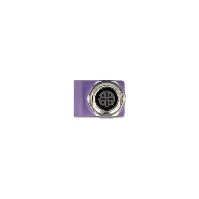 Delock M12 Adapter D-kodiert 4 Pin Buchse zu RJ45 Buchse Cat.5e mit Befestigungsloch gerade violett — image 2