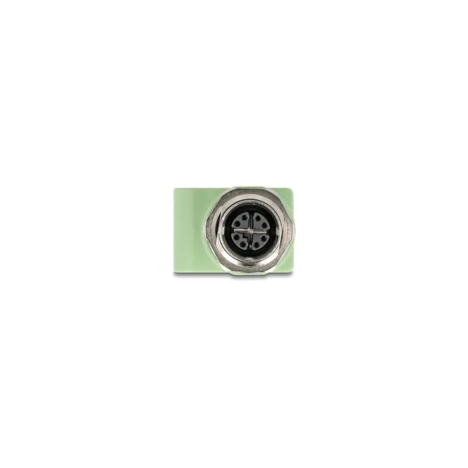 Delock M12 Adapter X-kodiert 8 Pin Buchse zu RJ45 Buchse Cat.5e mit Befestigungsloch gerade grün — image 2