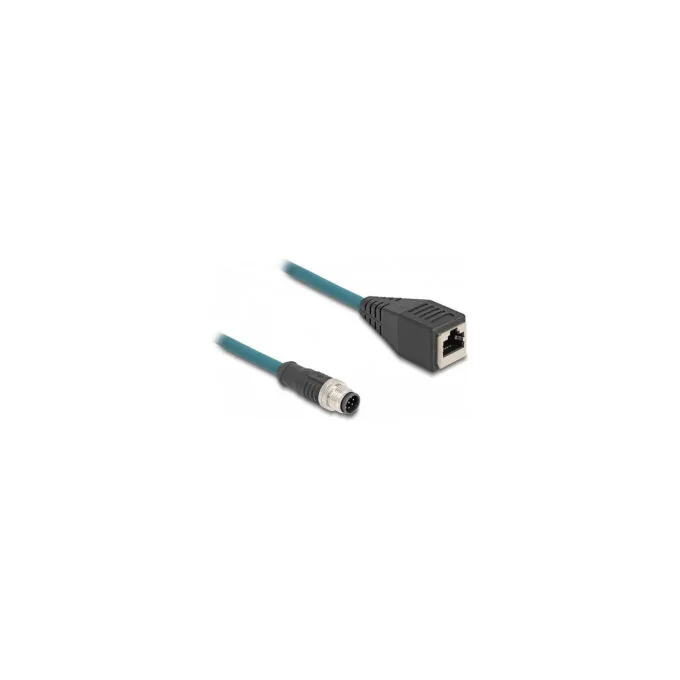 Delock M12 Adapterkabel A-kodiert 8 Pin Stecker zu RJ45 Buchse 50 cm — image 2