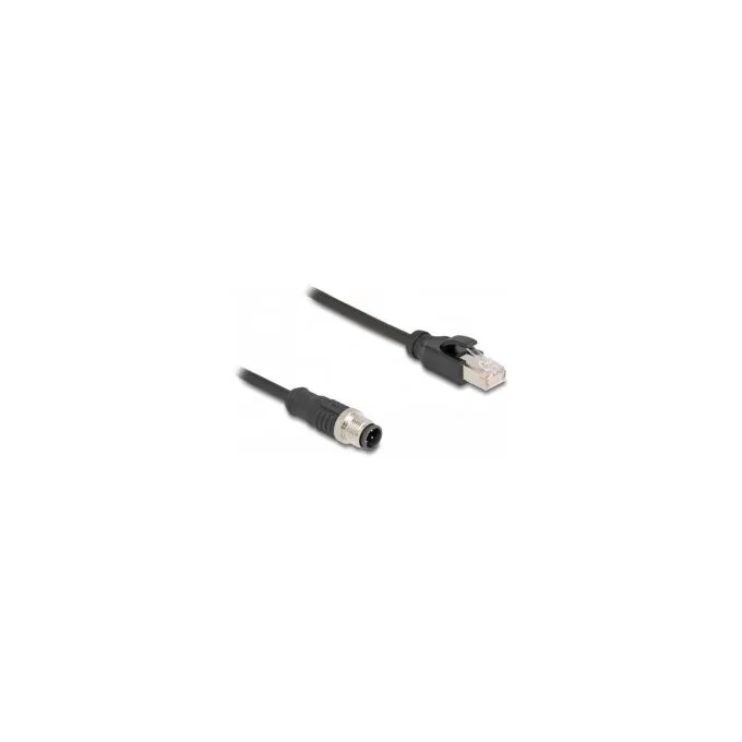 Delock M12 Adapterkabel D-kodiert 4 Pin Stecker zu RJ45 Stecker 50 cm — image 2