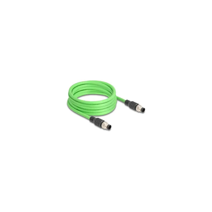 Delock M12 Kabel A-kodiert 8 Pin Stecker zu Stecker PUR (TPU) 5 m — image 1