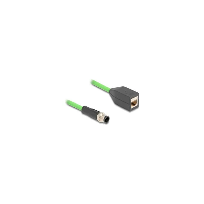 Delock M12 Kabel D-kodiert 4 Pin Stecker zu RJ45 Buchse PUR (TPU) 0.5 m — image 3