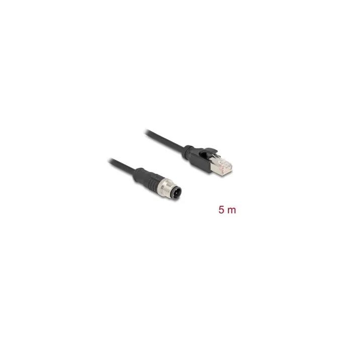 Delock M12 Kabel D-kodiert 4 Pin Stecker zu RJ45 Stecker PVC 5 m — image 3