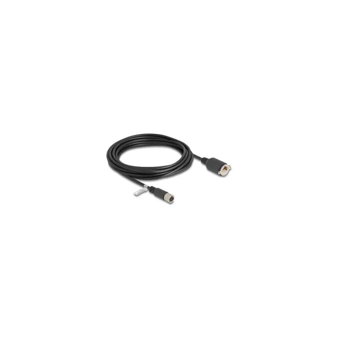 Delock M12 Kabel X-kodiert 8 Pin Buchse zu RJ45 Buchse zum Einbau Cat.6A S FTP 5 m schwarz — image 1