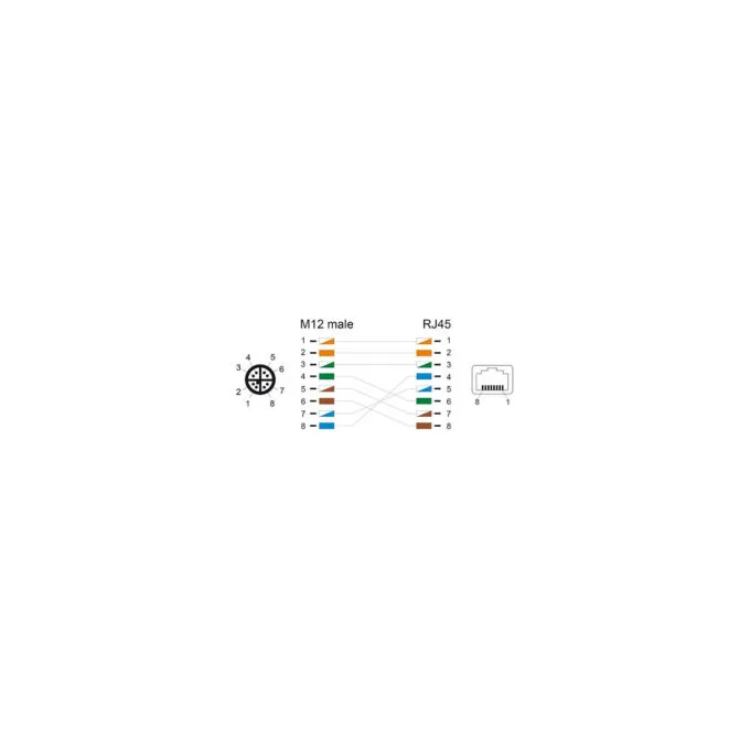 Delock M12 Kabel X-kodiert 8 Pin Stecker zu RJ45 Buchse PUR (TPU) 0.5 m — image 4