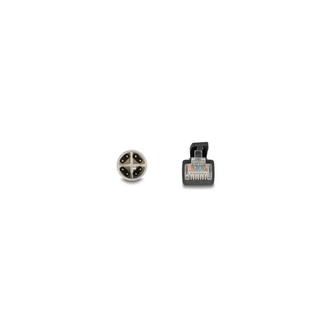 Delock M12 Kabel X-kodiert 8 Pin Stecker zu RJ45 Stecker Cat.5e S FTP flexibel 3 m schwarz — image 3
