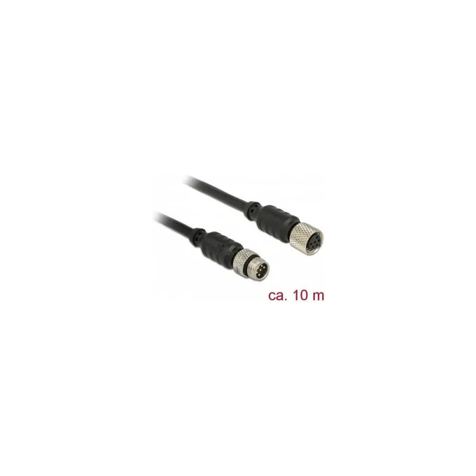 Delock M8 Sensor- Aktorverlängerungskabel 6 Pin Stecker zu M8 6 Pin Buchse wasserdicht 10 m — image 1