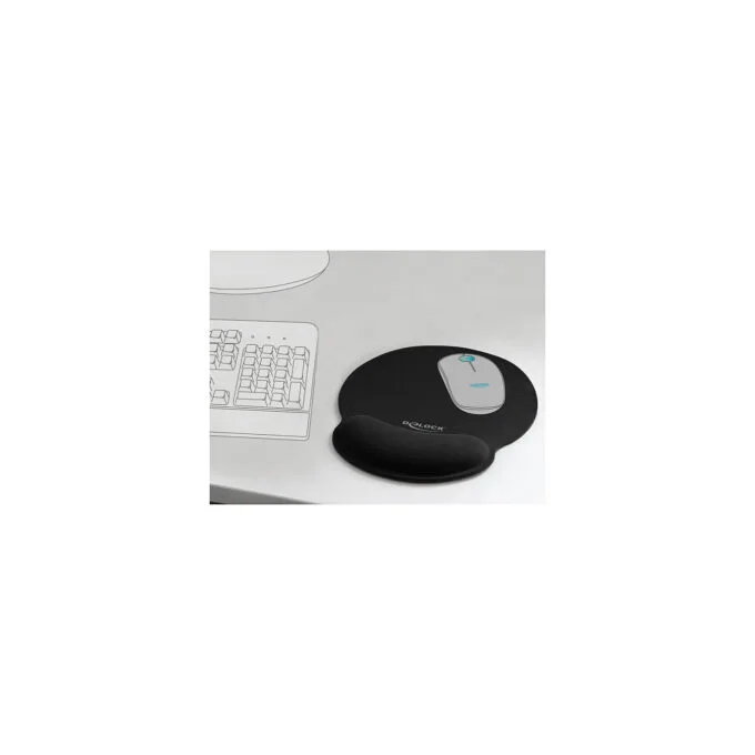 DELOCK Mauspad mit Handballenauflage rund schwarz — image 3