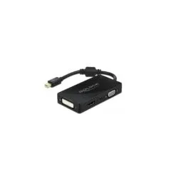 Delock Mini DisplayPort 1.2 to VGA/HDMI/DVI Audio Adapter - Passive - Black