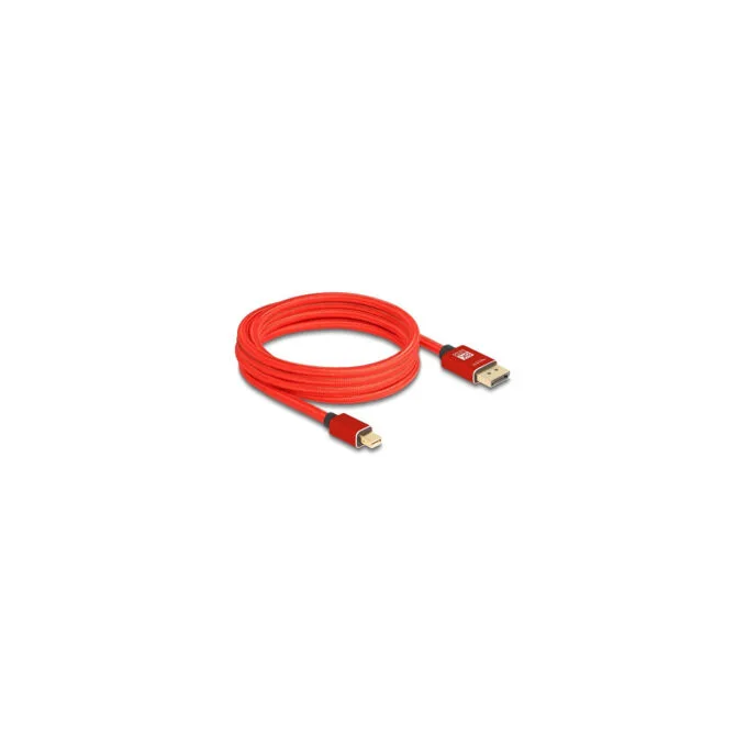 Delock Mini DisplayPort zu DisplayPort Kabel 8K 60 Hz 3 m rot Metall ohne Einrastfunktion — image 1