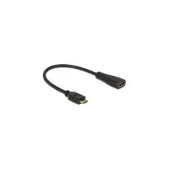 DeLOCK Mini HDMI-C to HDMI-A Cable - 0.23 m - Black
