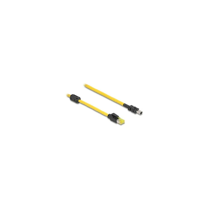 Delock Mini I O 8 Pin D-Form Typ 2 Stecker zu RJ45 Stecker Cat.6 Kabel 5 m gelb — image 1