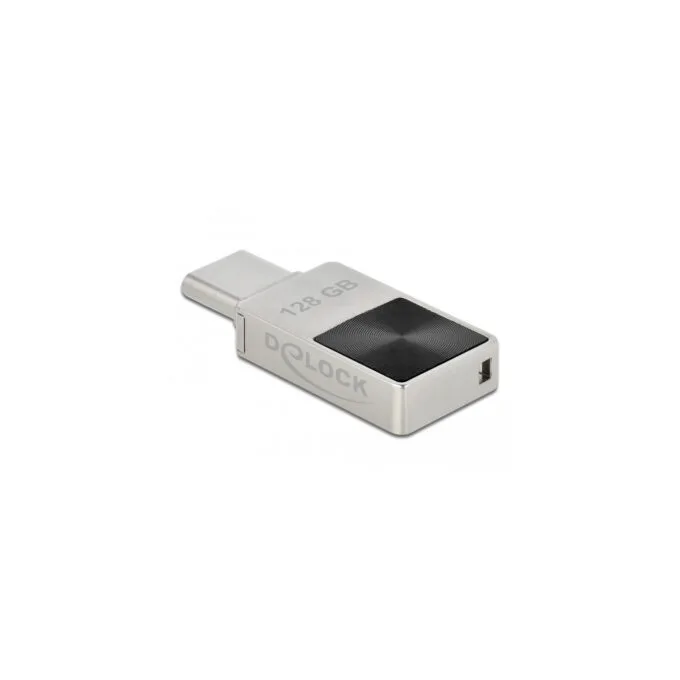 DELOCK Mini USB-C Flash Drive - 128GB - USB 3.2 Gen1 (5Gbps), Metal Housing, Silver, Capless, Keyring — image 2