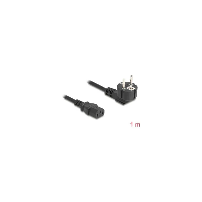Delock Netzkabel PC Schutzkontaktstecker CEE 7 7 90° gewinkelt auf C13 Buchse. 1 m. 3 x 0.75 mm2 schwarz — image 2