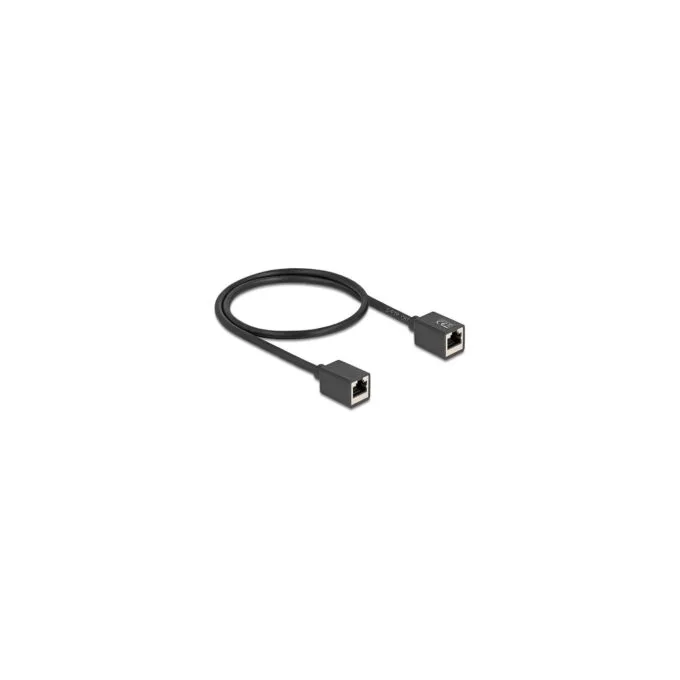 Delock Netzwerk Verlängerungskabel Kupplung RJ45 Buchse zu RJ45 Buchse Cat.6A S FTP 0.5 m schwarz — image 1