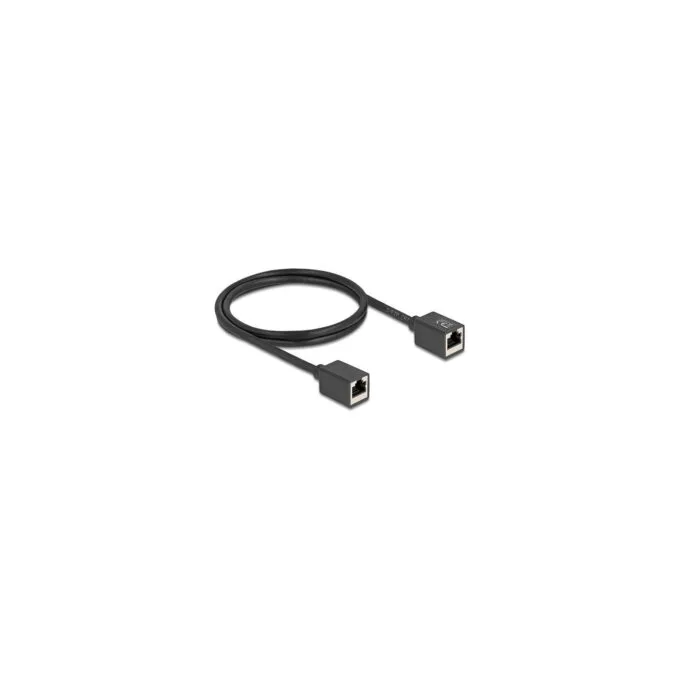 Delock Netzwerk Verlängerungskabel Kupplung RJ45 Buchse zu RJ45 Buchse Cat.6A S FTP 1 m schwarz — image 1
