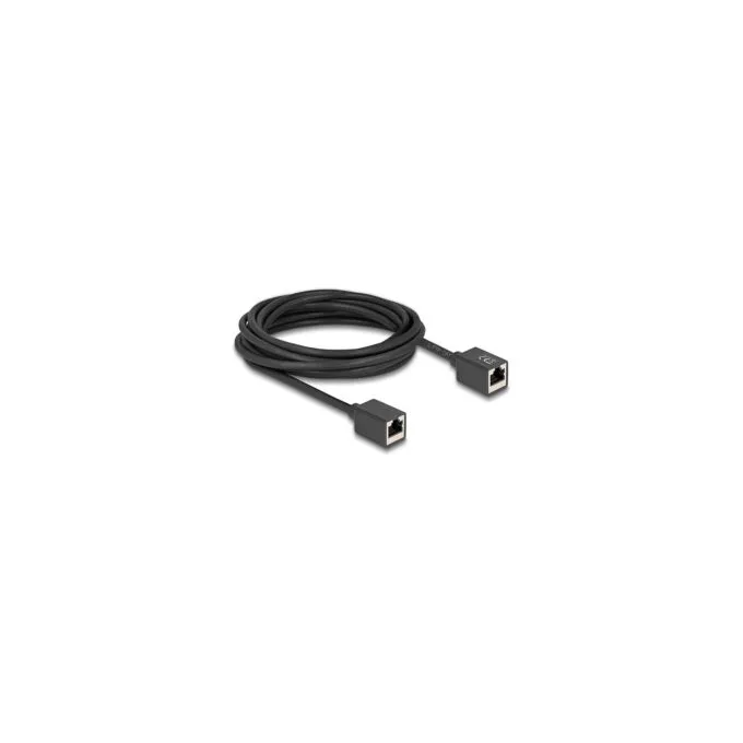Delock Netzwerk Verlängerungskabel Kupplung RJ45 Buchse zu RJ45 Buchse Cat.6A S FTP 5 m schwarz — image 1