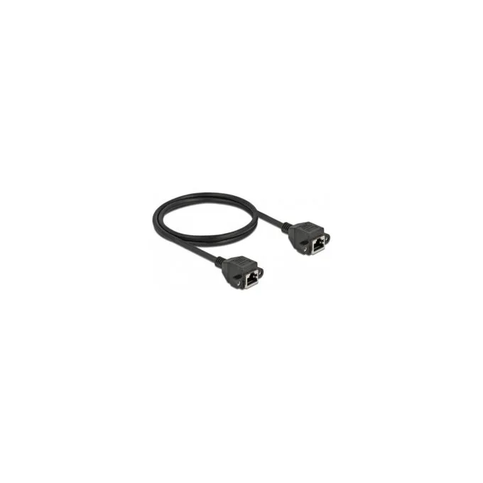 Delock Netzwerk Verlängerungskabel S FTP RJ45 Buchse zu RJ45 Buchse Cat.6A 1 m schwarz — image 2