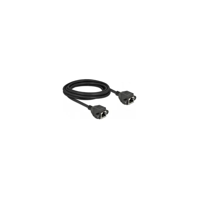 Delock Netzwerk Verlängerungskabel S FTP RJ45 Buchse zu RJ45 Buchse Cat.6A 3 m schwarz — image 2
