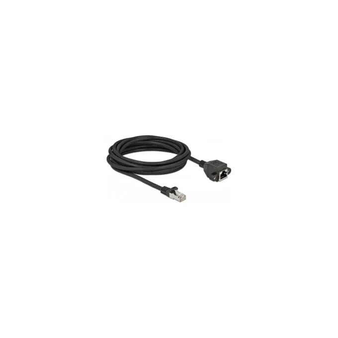 Delock Netzwerk Verlängerungskabel S FTP RJ45 Stecker zu RJ45 Buchse Cat.6A 5 m schwarz — image 2