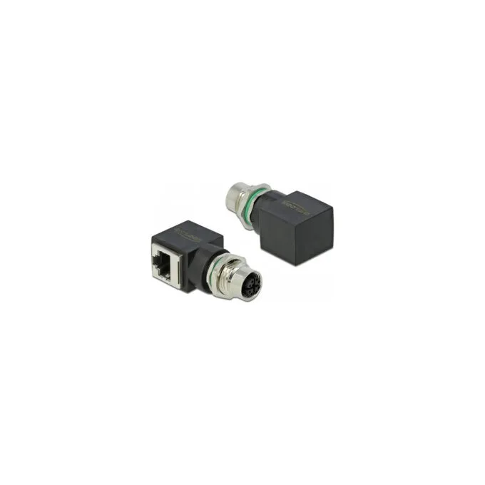 Delock Netzwerkadapter M12 X-kodiert 8 Pin Buchse zu RJ45 Buchse — image 1