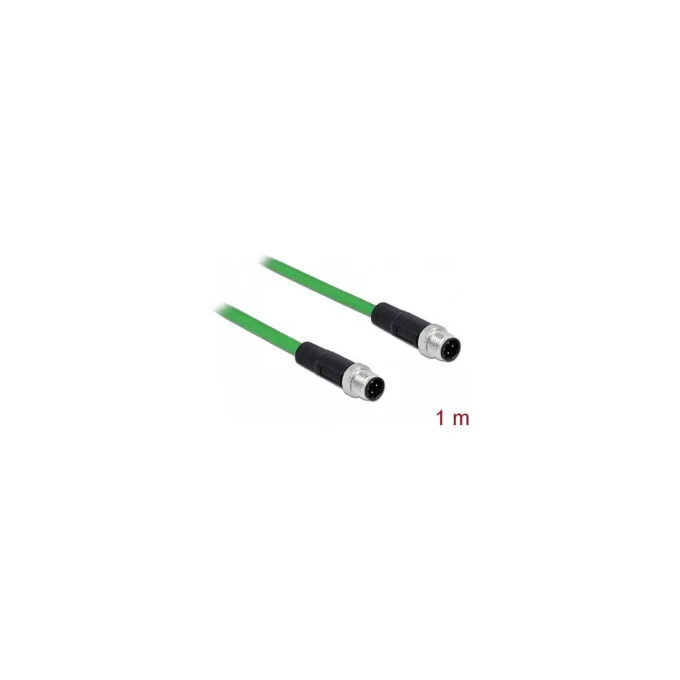 Delock Netzwerkkabel M12 D-kodiert 4 Pin Stecker zu Stecker TPU 1 m — image 1
