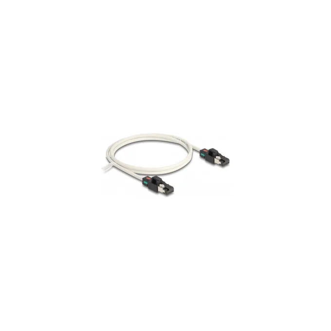 Delock Netzwerkkabel RJ45 Stecker zu Stecker Cat.6A S FTP mit drehbarer Farbmarkierung 1 m weiß — image 1