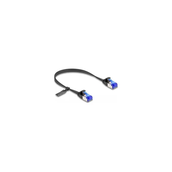 DeLock Patchkabel CAT6a RJ45 U FTP Flachband 0.25m Schwarz — image 2
