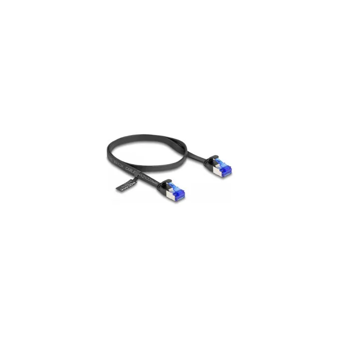 DeLock Patchkabel CAT6a RJ45 U FTP Flachband 0.5m Schwarz — image 2