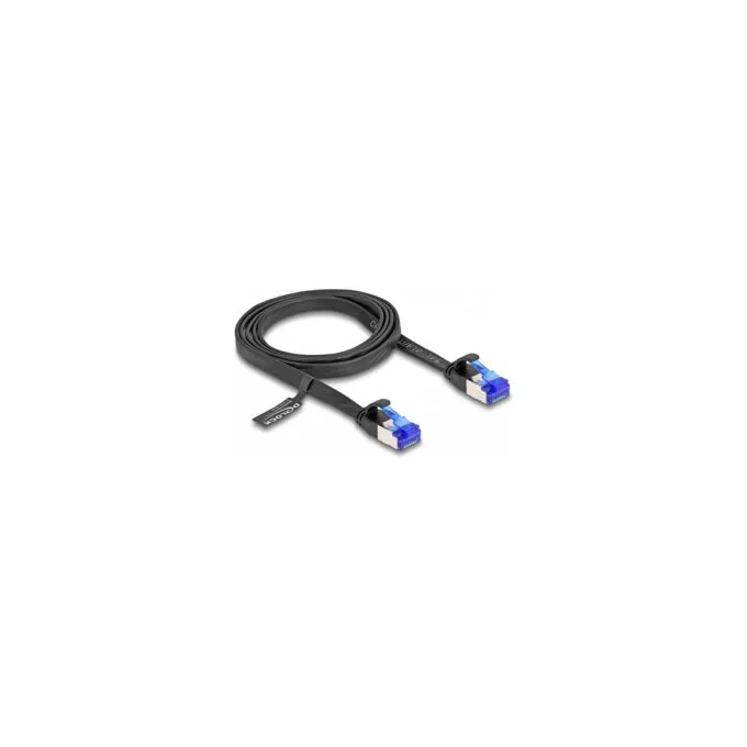 DeLock Patchkabel CAT6a RJ45 U FTP Flachband 1m Schwarz — image 2