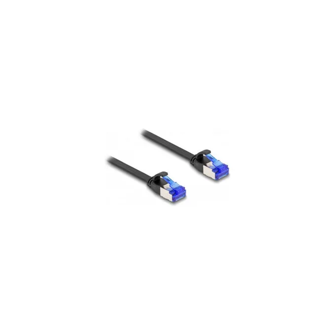 DeLock Patchkabel CAT6a RJ45 U FTP Flachband 1m Schwarz — image 1