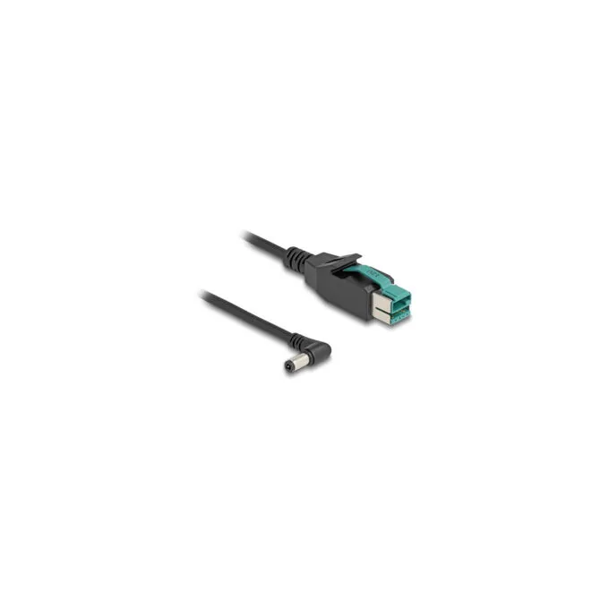 Delock PoweredUSB Kabel Stecker 12 V zu DC 5.5 x 2.5 mm Stecker gewinkelt 1 m — image 1