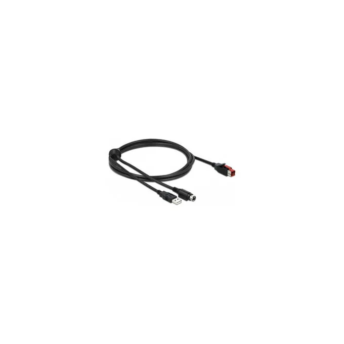 Delock PoweredUSB Kabel Stecker 24 V zu USB Typ-A Stecker + Mini-DIN 3 Pin Stecker 2 m für POS Drucker und Terminals — image 2
