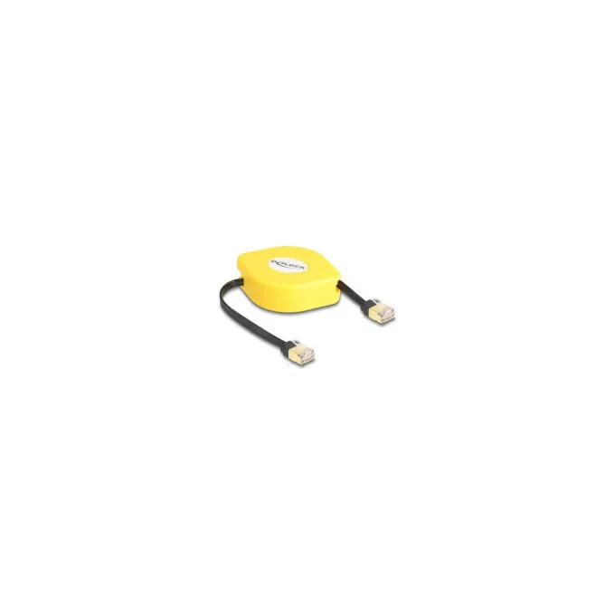Delock RJ45 Aufrollkabel Cat.6A STP 1.5 m schwarz gelb — image 3