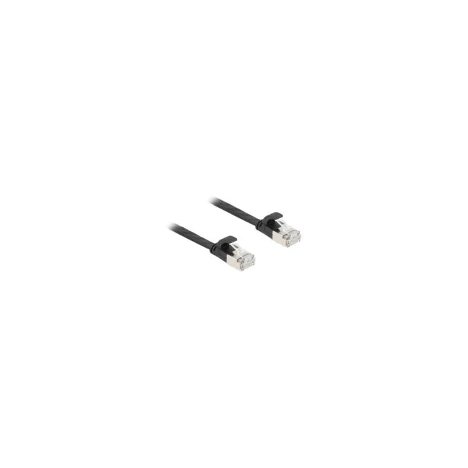 Delock RJ45 Flachband Patchkabel Stecker zu Stecker Cat.6A U FTP 7.5 m schwarz — image 1