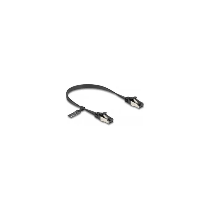 Delock RJ45 Flachband Patchkabel Stecker zu Stecker Cat.8.1 flexibel 0.25 m schwarz — image 2