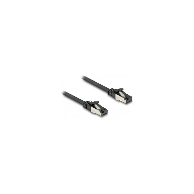 Delock RJ45 Flachband Patchkabel Stecker zu Stecker Cat.8.1 flexibel 2 m schwarz — image 1