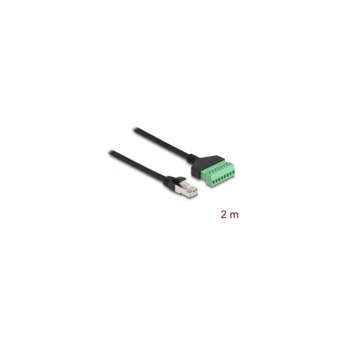 Delock RJ45 Kabel Cat.6 Stecker zu Terminalblock Adapter 2 m 2-teilig — image 2
