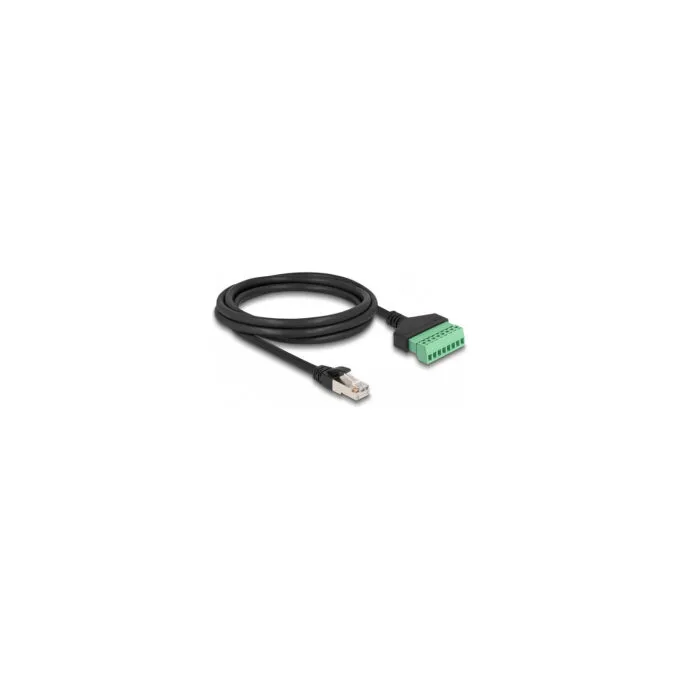 Delock RJ45 Kabel Cat.6 Stecker zu Terminalblock Adapter 2 m 2-teilig — image 1