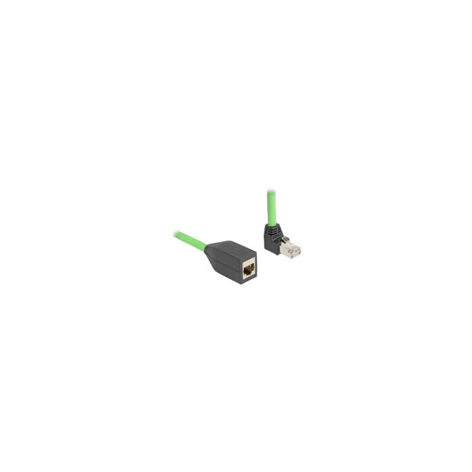 Delock RJ45 Netzwerk Verlängerungskabel Cat.6A Stecker oben gewinkelt zu Buchse SF UTP schleppkettentauglich PUR (TPU... — image 1