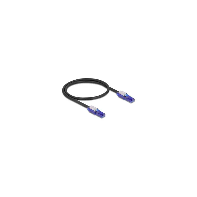 Delock RJ45 Netzwerkkabel Cat.6 UTP mit 180° winkelbaren Steckern schwarz 0.5 m — image 1