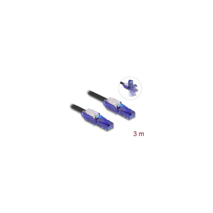 Delock RJ45 Netzwerkkabel Cat.6 UTP mit 180° winkelbaren Steckern schwarz 3 m — image 2