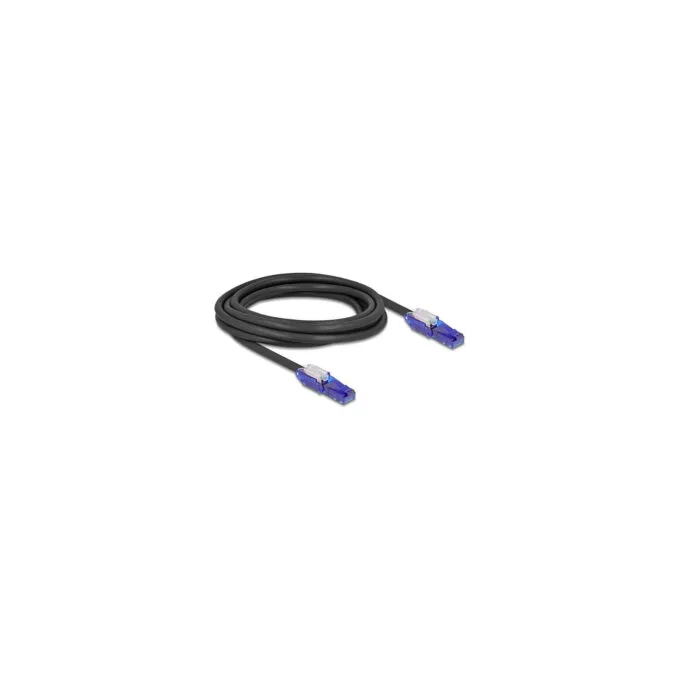 Delock RJ45 Netzwerkkabel Cat.6 UTP mit 180° winkelbaren Steckern schwarz 3 m — image 1